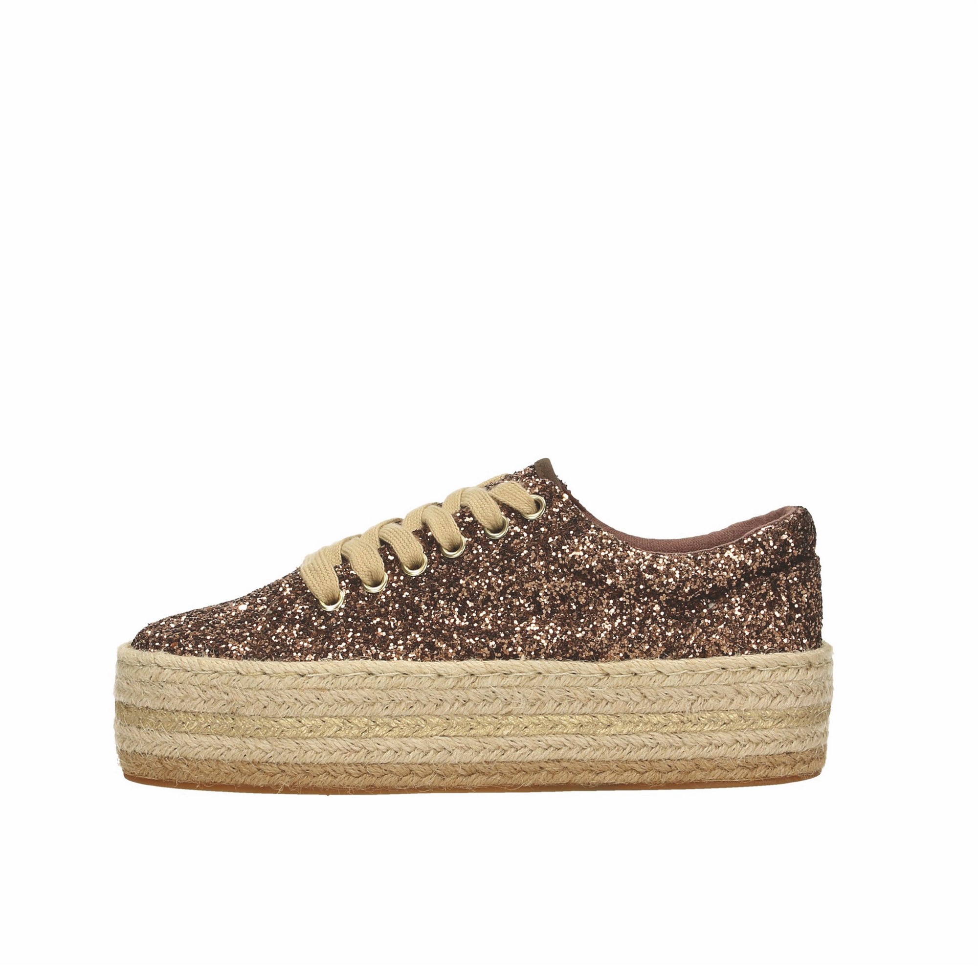 (image for) Comperare Sneakers glitterate marroni con zeppa